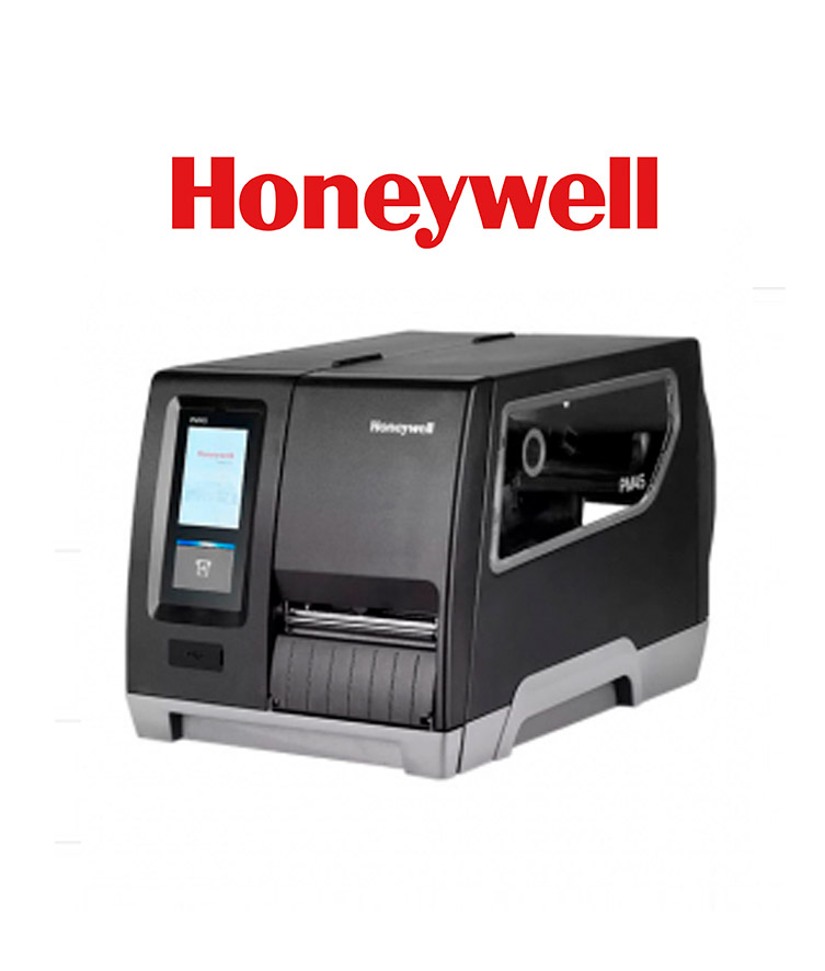 [PM45A10000030400] Honeywell Impresora PM45A, Pantalla táctil completa, Ethernet, percha fija, Rebobinadora + etiqueta toma sentido, TT, 406 DPI, sin cable de alimentación