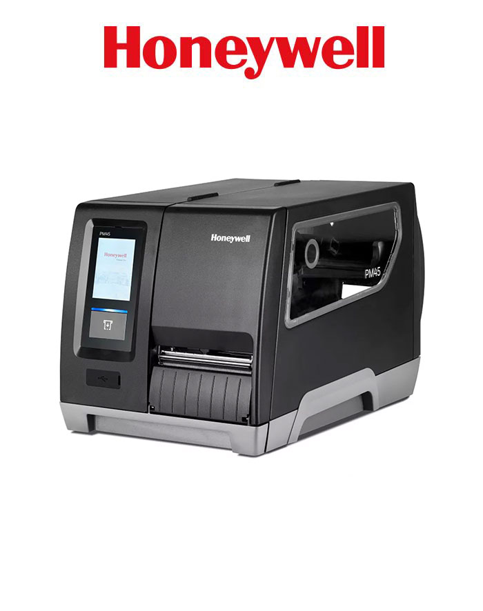 Honeywell Impresora PM45A, Pantalla táctil completa, Ethernet, percha fija, TT, 203 DPI, Cable de alimentación EU