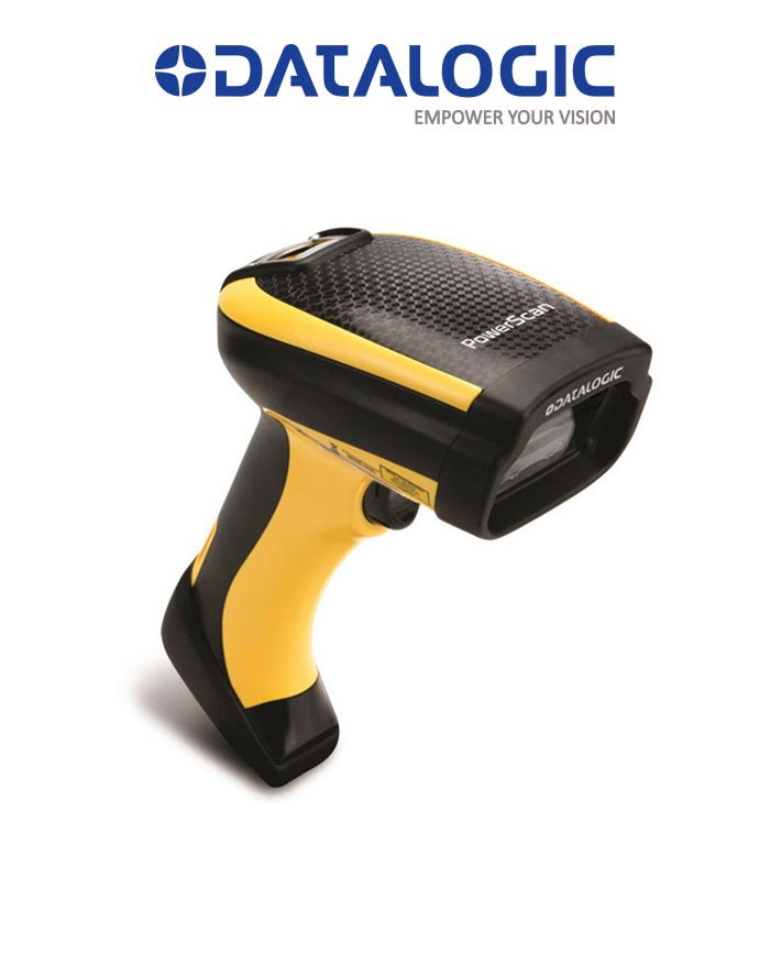 Datalogic PowerScan PM9501, 910 MHz, Lente líquida de alto rendimiento, Kit Ethernet, Batería removible, Kit incluye escaner, base, bloque de alimentación y cable de alimentación