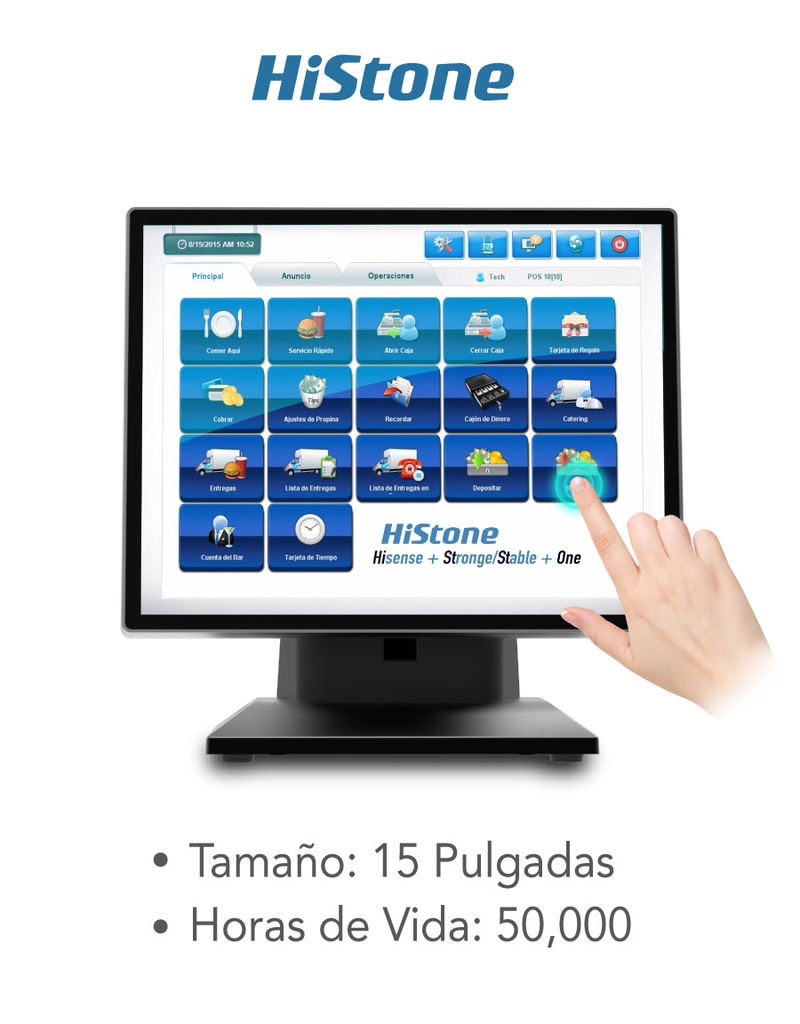 [MD15VC] Hisense/Desktop touch monitor 15"/Resolution 1024X768/With stand/Power brick