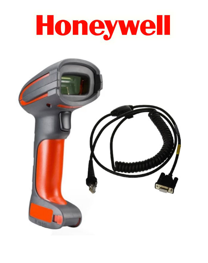 [1280IFR-3SER] Honeywell Kit serial: 1D, enfoque FR, escaner rojo (1280iFR-3), RS232, DB9 Hembra, cable enrollado de 3m (CBL-020-300-C00), vibrador