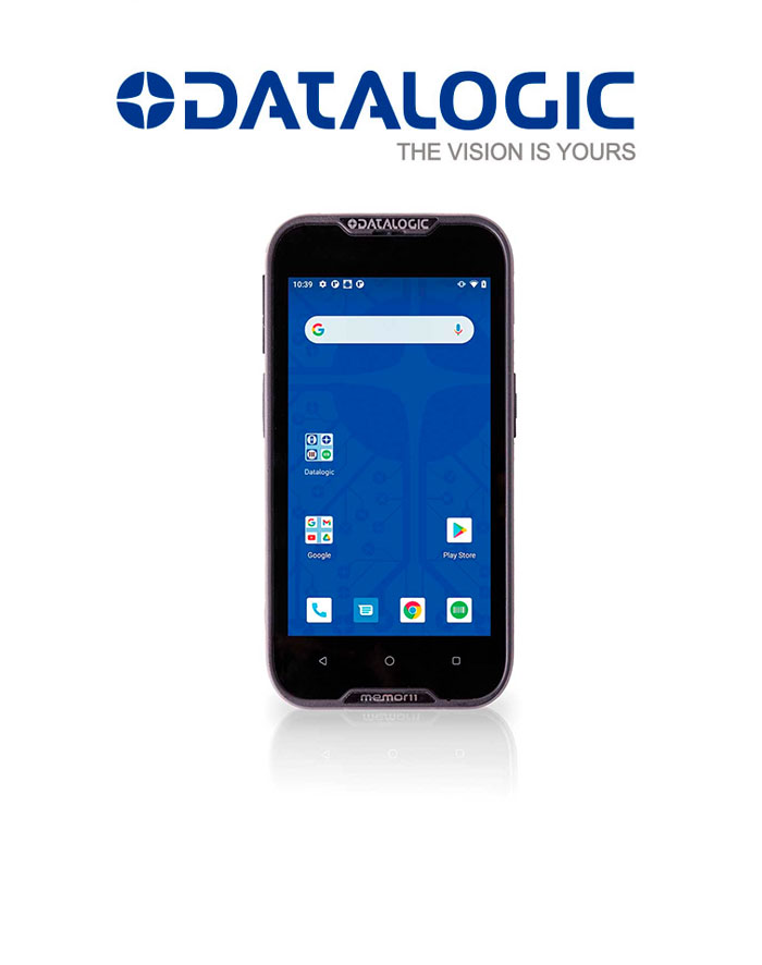 [944900002] Datalogic Terminal Memor 11 Toque completo PDA, NA, Wi-Fi, 4GB/32GB, FFHE HP 2D Generador de imágenes con punto verde, Android v11 w/GMS, Negro (Incluye batería, cable USB, hand-strap)