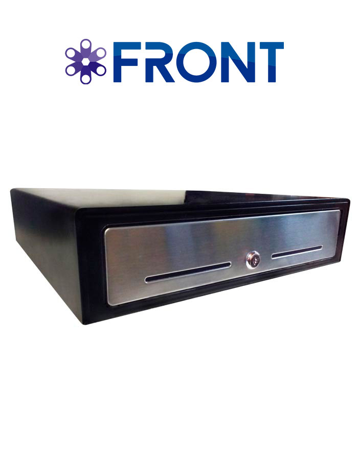 [410G58-B] METAL CASH DRAWER/TWO SLOTS/5 BILL 8 COIN/BLACK